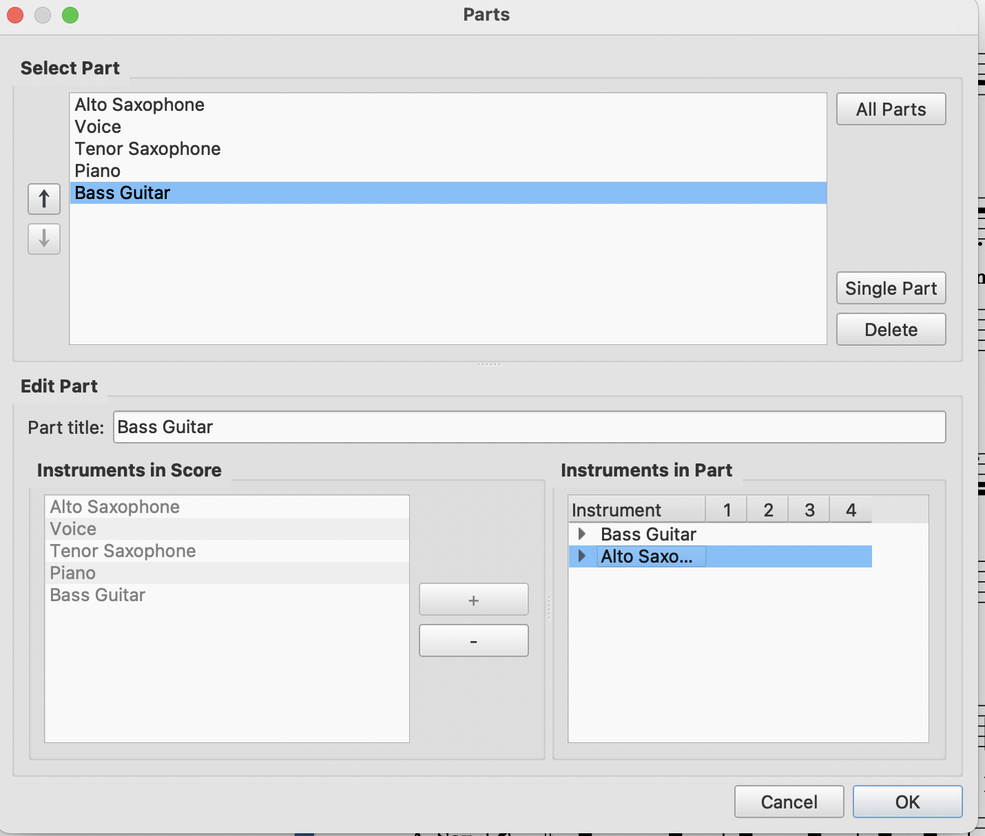 Can't delete Instrument from Part | MuseScore